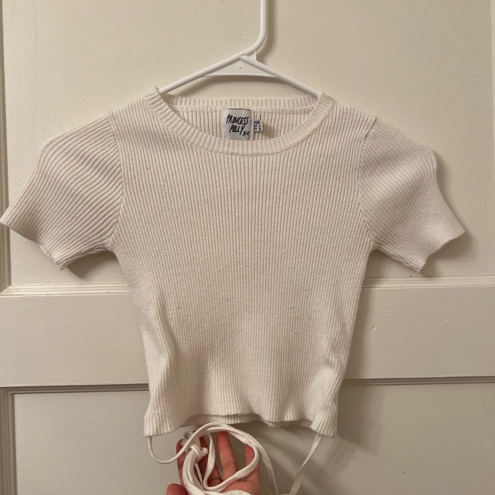 Criss cross tank white